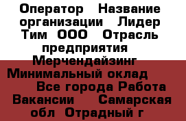 Оператор › Название организации ­ Лидер Тим, ООО › Отрасль предприятия ­ Мерчендайзинг › Минимальный оклад ­ 26 000 - Все города Работа » Вакансии   . Самарская обл.,Отрадный г.